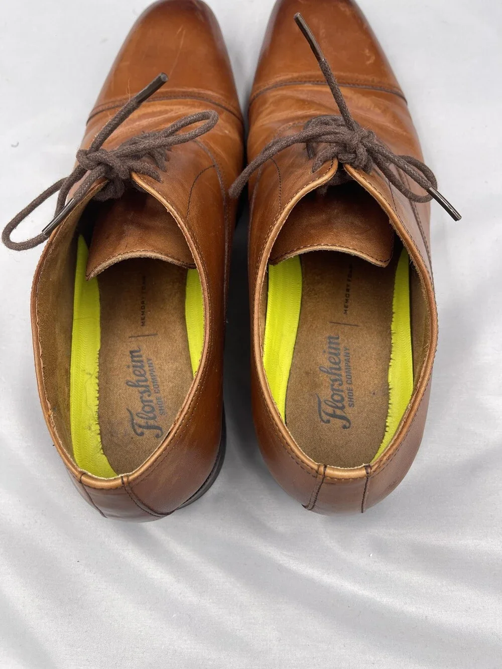 Florsheim Oxford Dress Shoes Mens Size 8.5 Brown Cap Toe Memory Foam Comfort